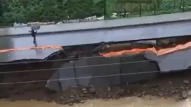 Dereye düşmekten son anda kurtuldu