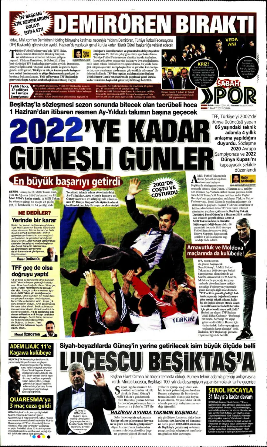 Günün spor manşetleri (1 Mart 2019) 5