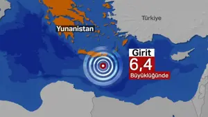 Girit adası açıklarında 6.4 büyüklüğünde deprem