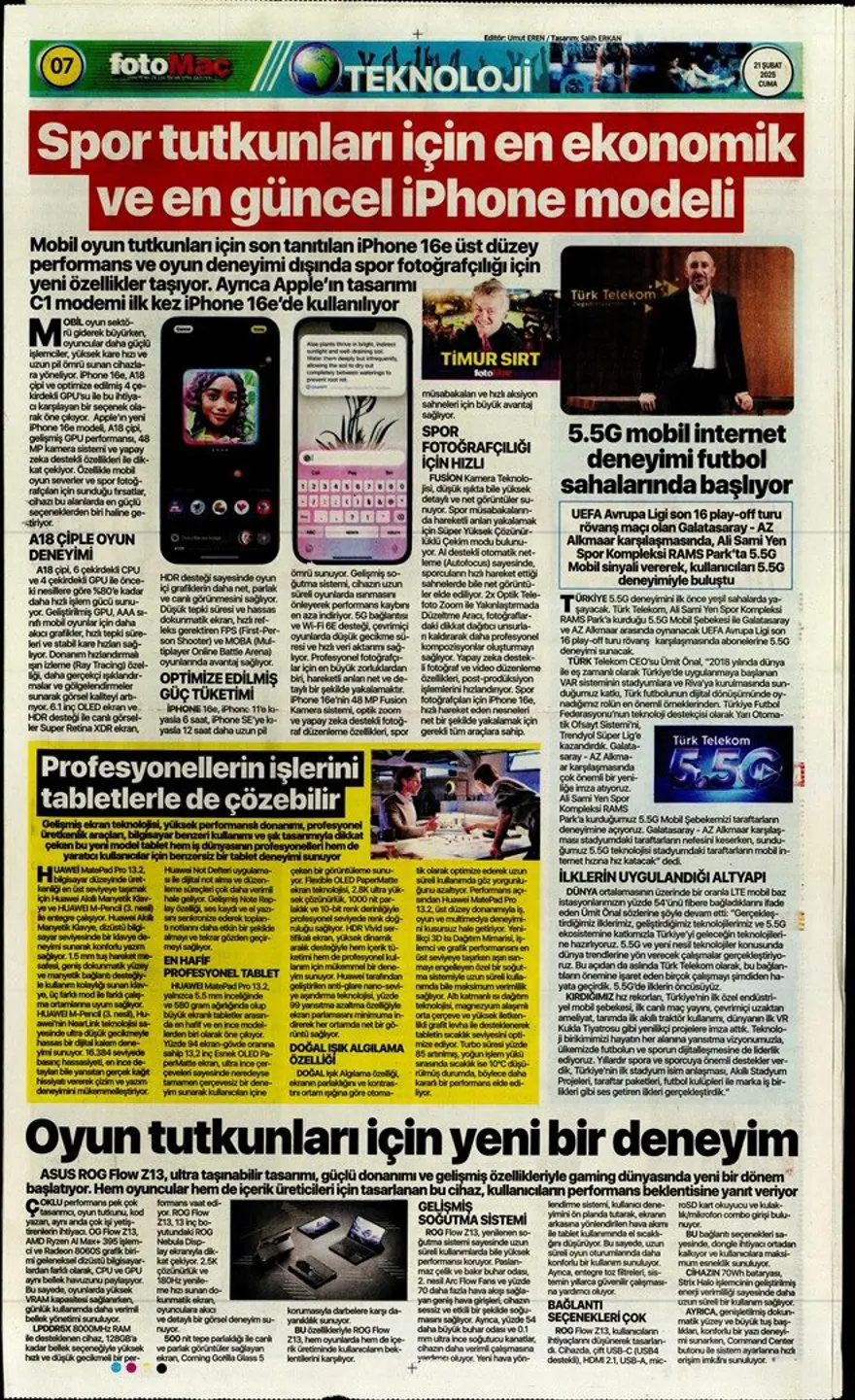 "Fener işi bitirdi" (21 Şubat 2025 spor manşetleri) 16