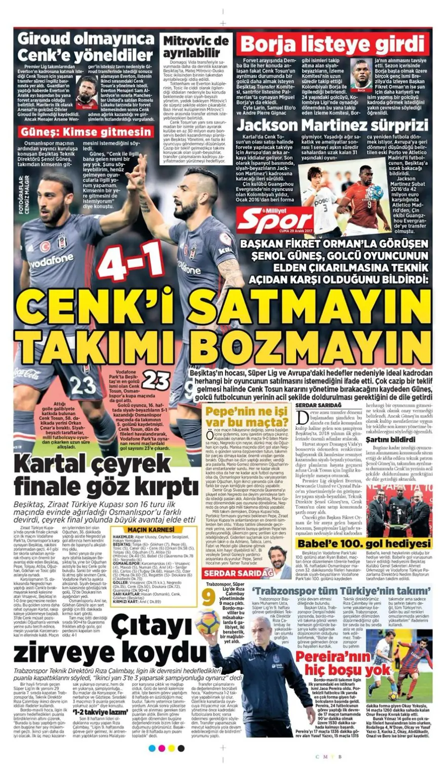 Günün spor gazeteleri (29 Aralık 2017) 11