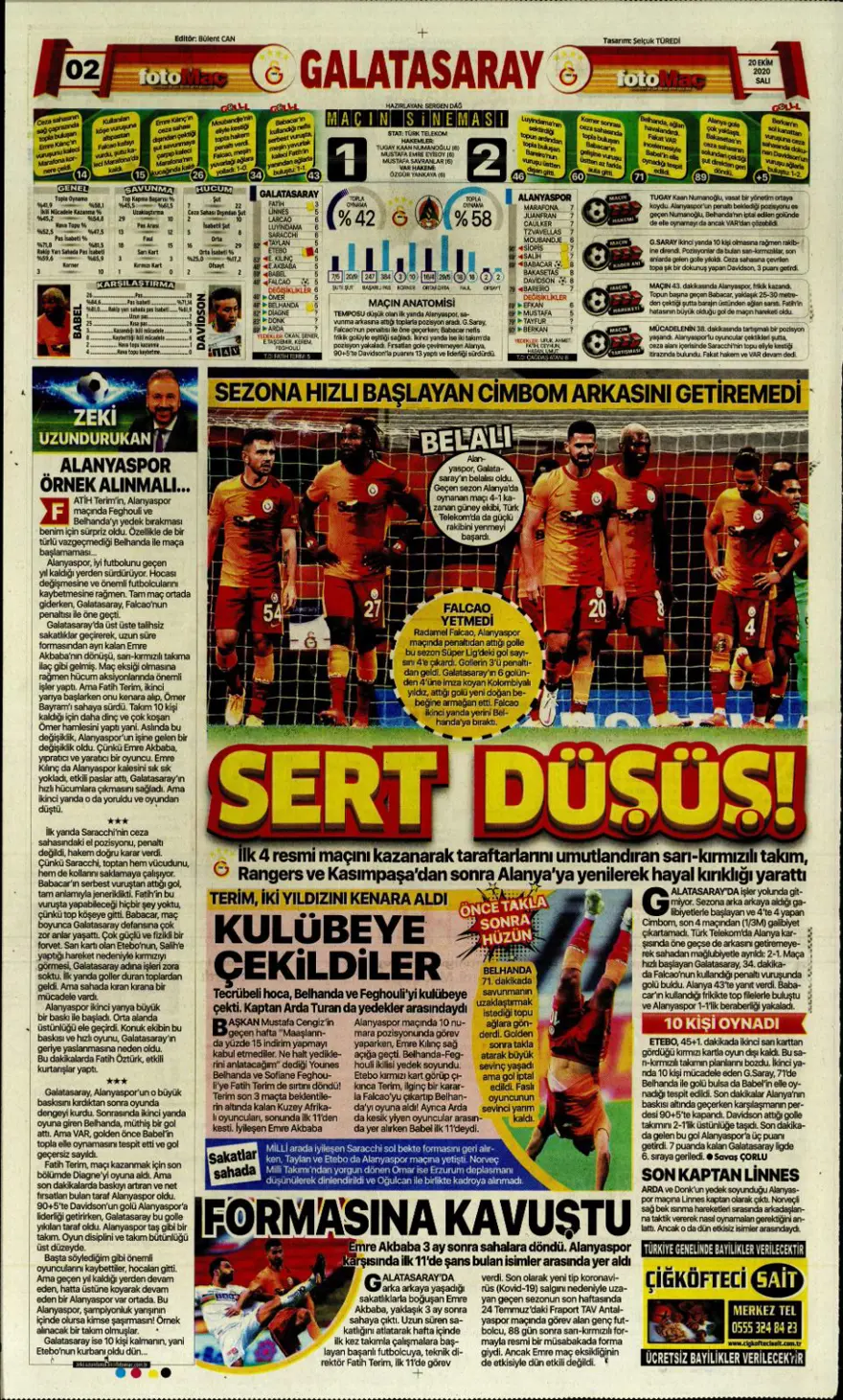 Günün spor manşetleri (20 Ekim 2020) 4