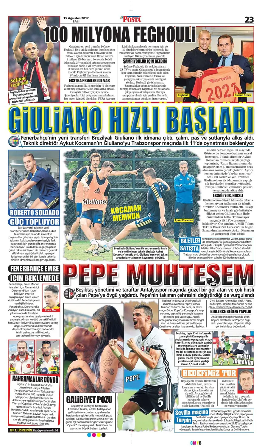 Günün spor gazeteleri (Transfer haberleri - 15 Ağustos 2017) 3 Günün spor gazeteleri (Transfer haberleri - 15 Ağustos 2017) 3