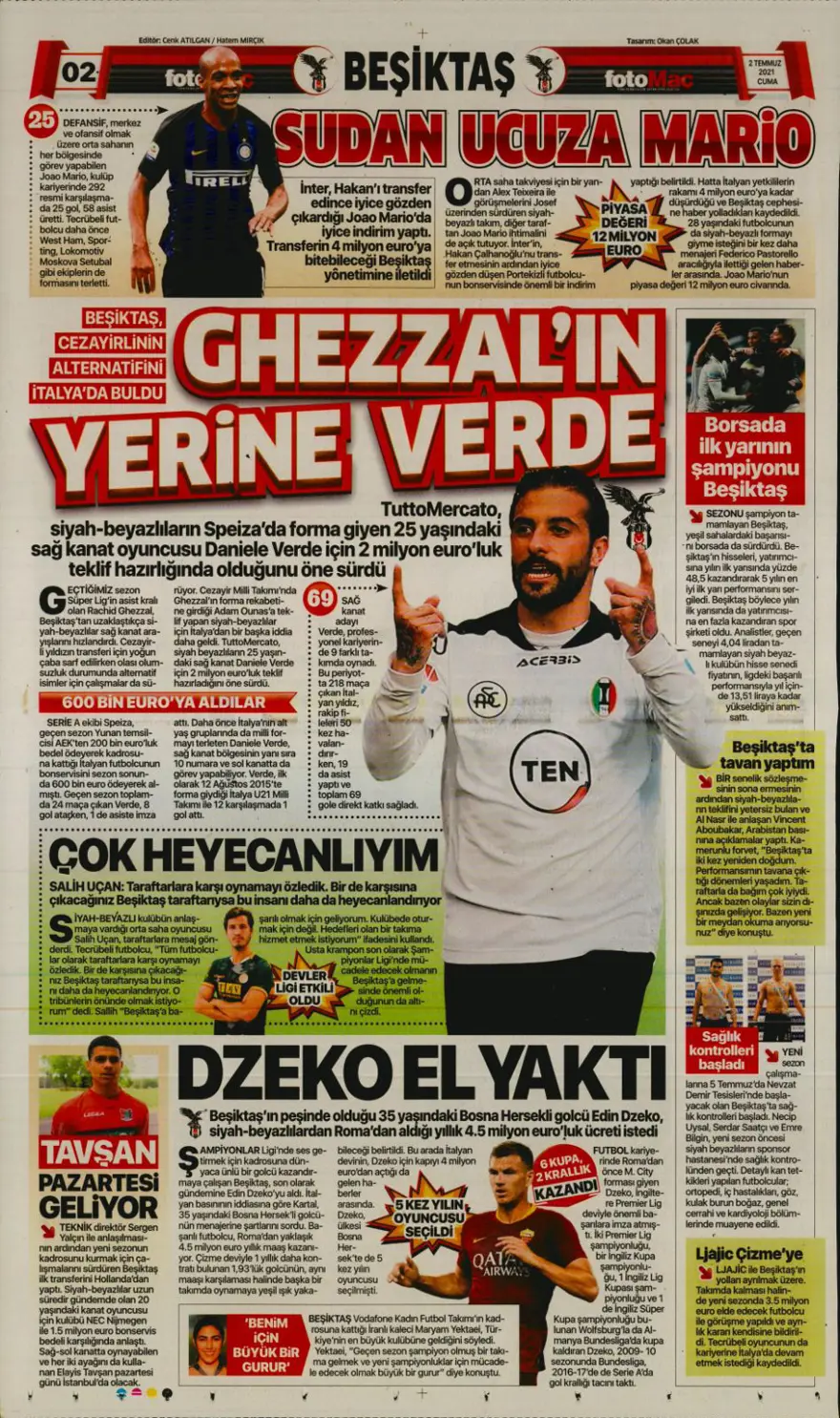 Günün spor manşetleri (2 Temmuz 2021) 3
