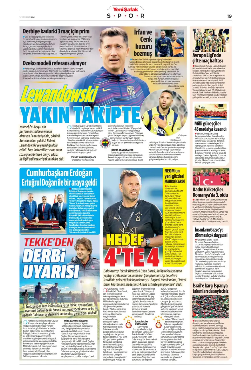 "Gürcistan'ı yen Play-off'u gör" (14 Ekim 2025 spor manşetleri) 29