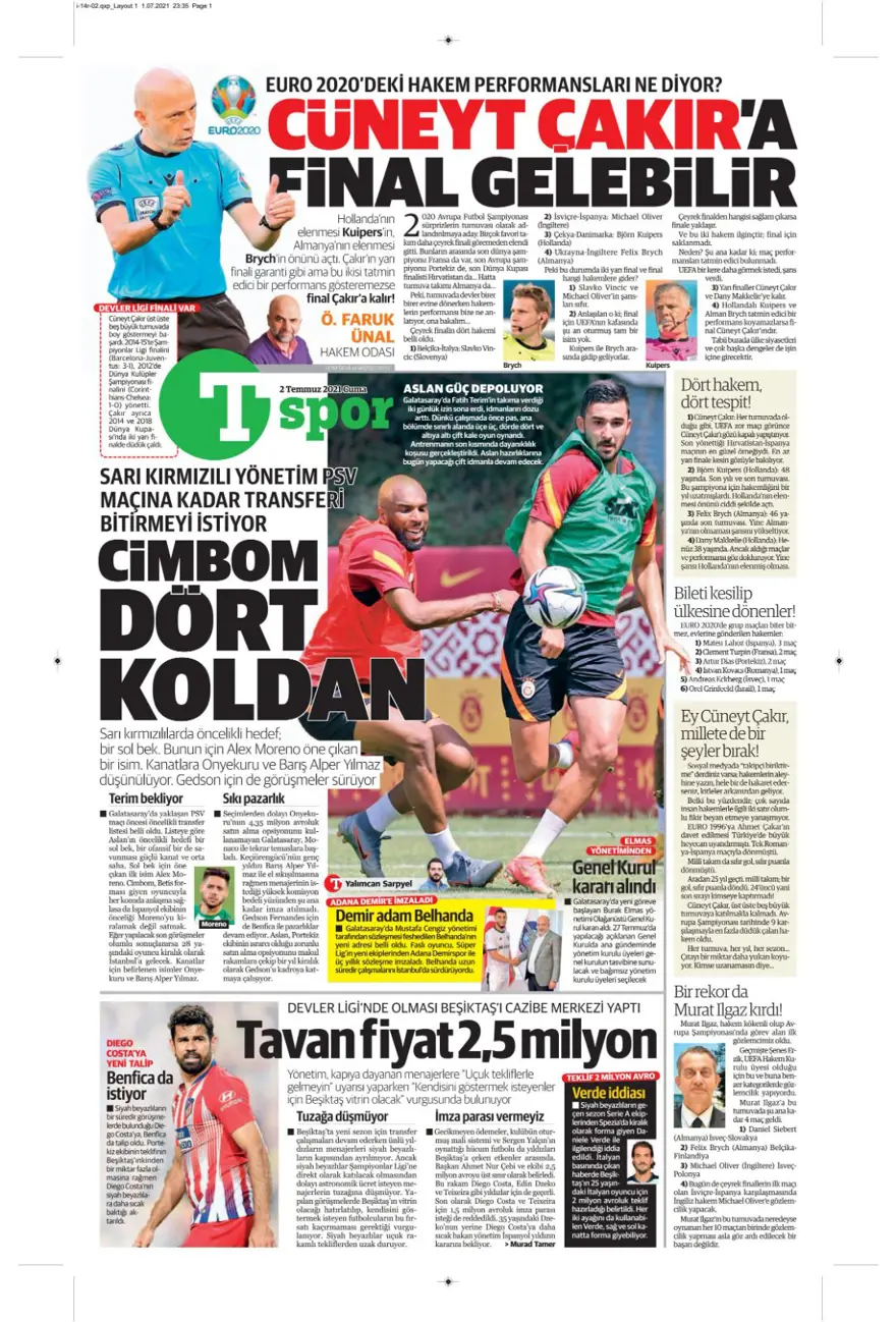 Günün spor manşetleri (2 Temmuz 2021) 14