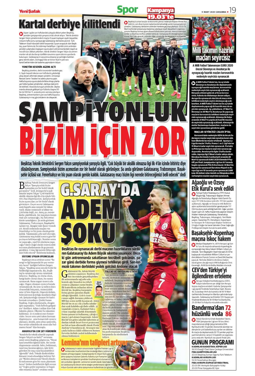 Günün spor manşetleri (11 Mart 2020) 17