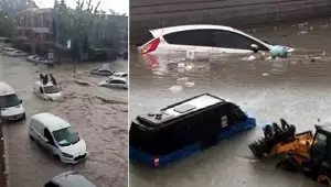 Ankara'yı sağanak vurdu: Araçlar suya gömüldü