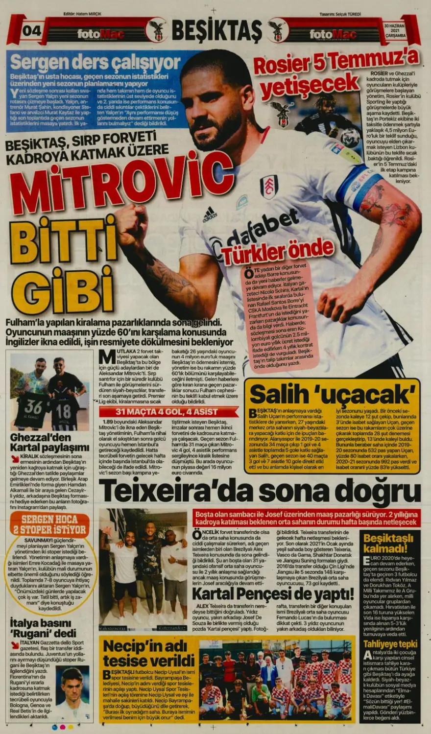 Günün spor manşetleri (30 Haziran 2021) 2