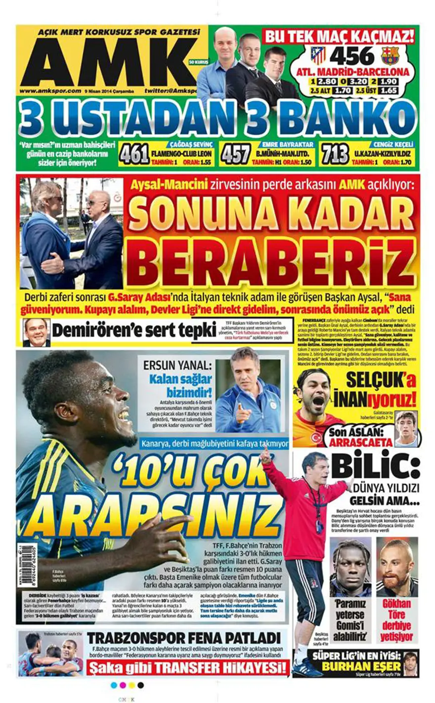 Günün gazete manşetleri - 9 Nisan 2014 19