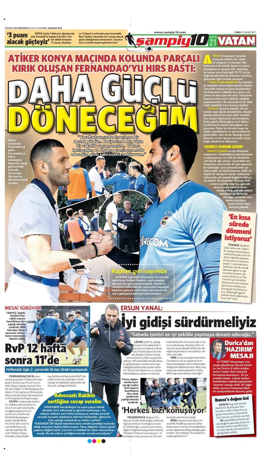 Günün spor manşetleri (31 Mart 2017) 14