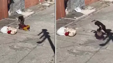 Sokakta ortasında kadına şiddet
