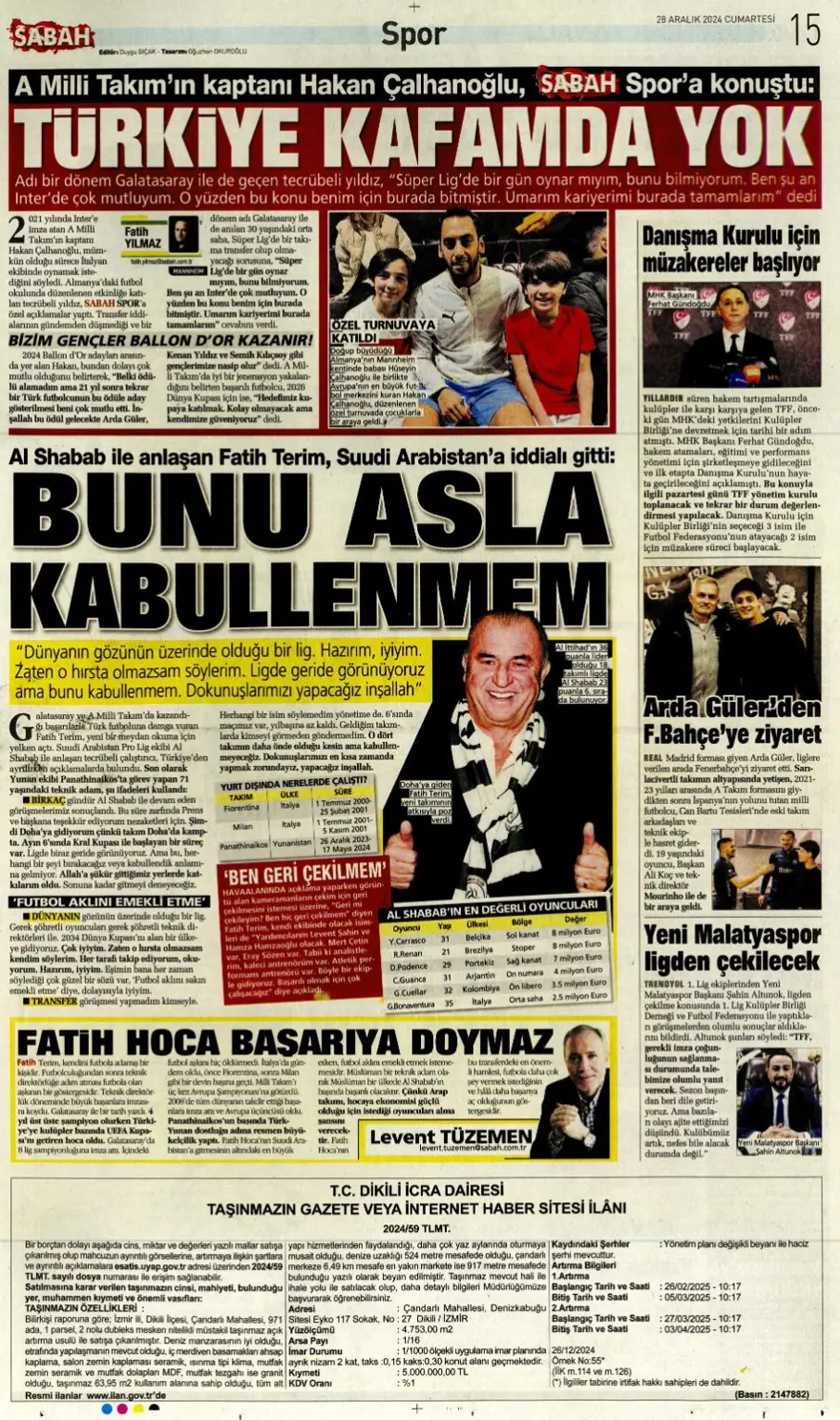 "Richarlison bombası" (28 Aralık 2024 spor manşetleri) 7 "Richarlison bombası" (28 Aralık 2024 spor manşetleri) 7