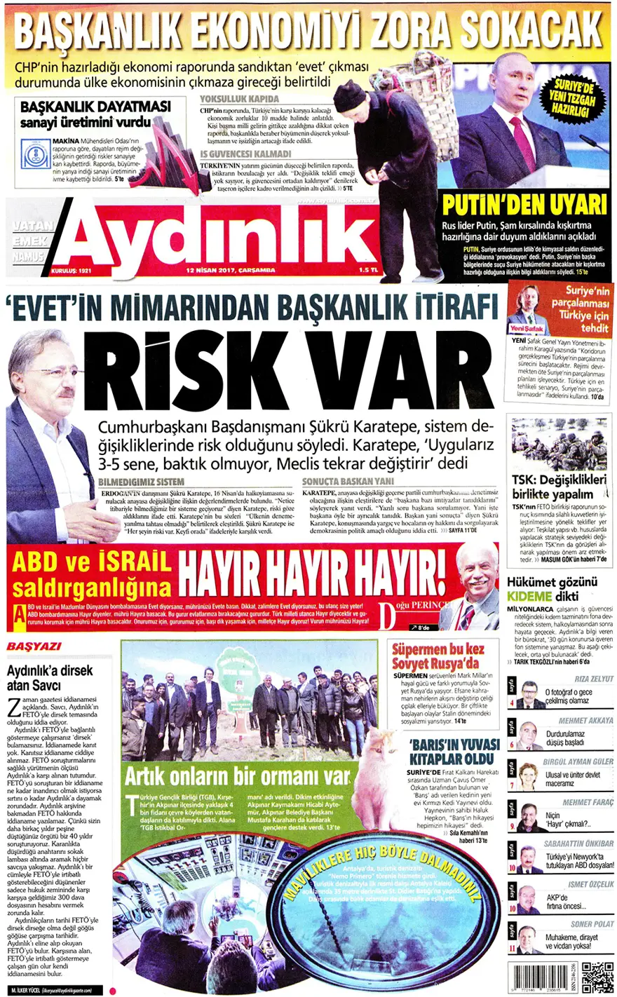 Günün gazete manşetleri - 12 Nisan 2017 12