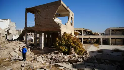 Esad'ın bombaladığı 2 bin 744 yıllık tarihi türbeden geriye harabe kaldı