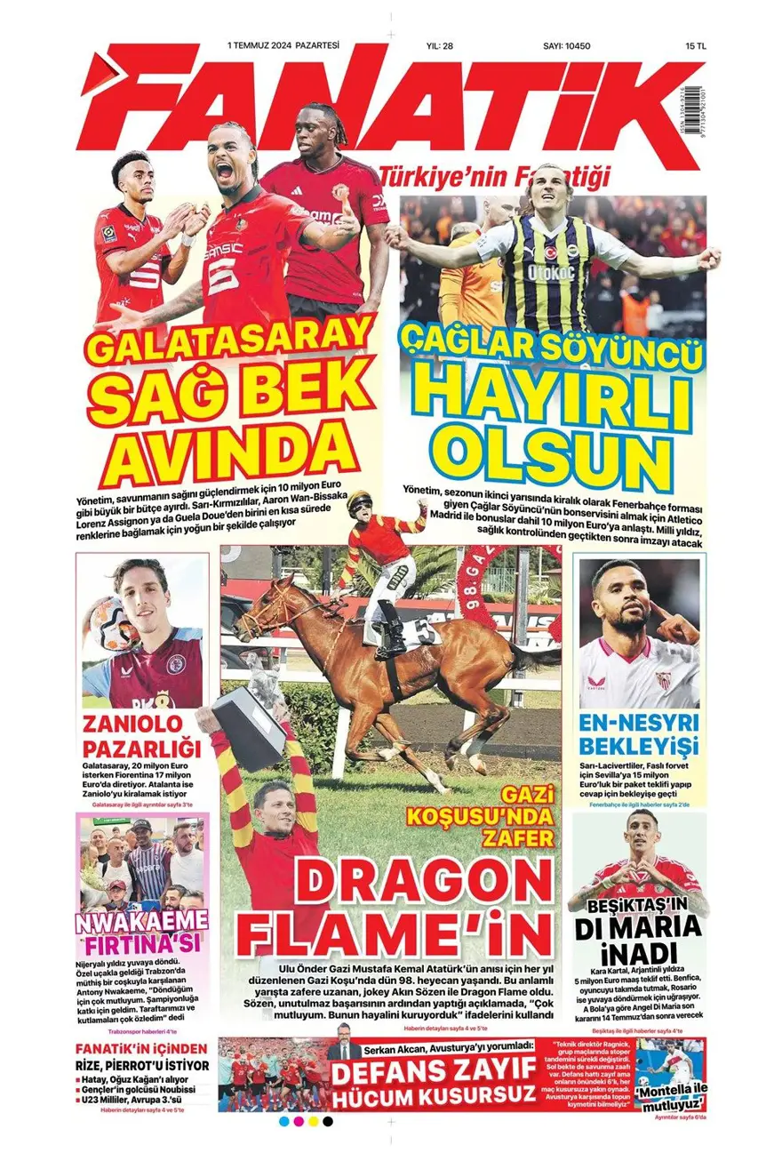 "Türkiye intikam için hevesli" (1 Temmuz 2024 spor manşetleri) 26