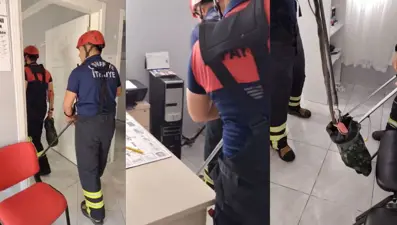 Aile sağlığı merkezinde yılan paniği: Dolabın arkasında bulundu