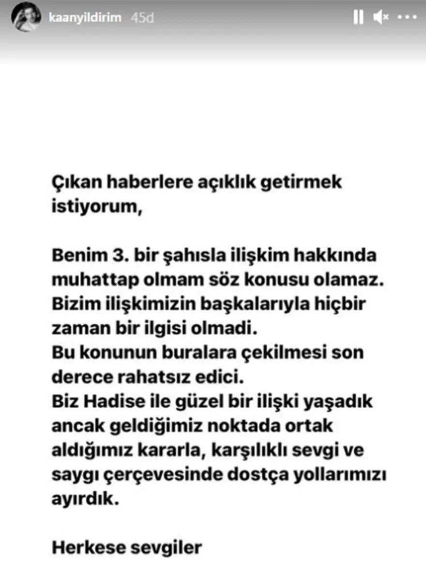 Kaan Yıldırım'dan Hadise ile ayrılık açıklaması 3 Kaan Yıldırım'dan Hadise ile ayrılık açıklaması 3