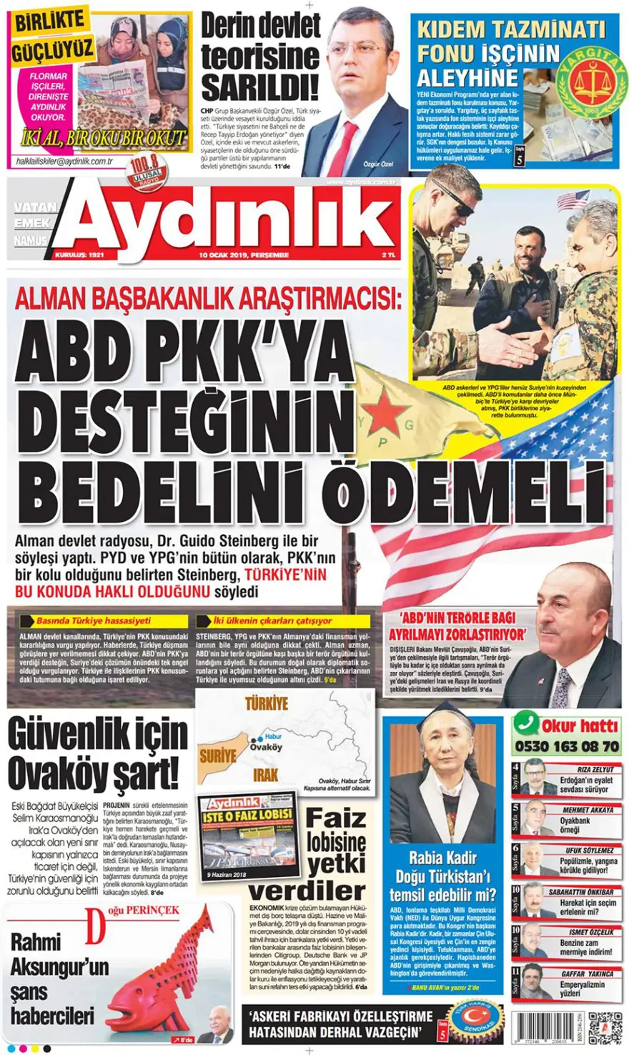 Günün gazete manşetleri - 10 Ocak 2019 11