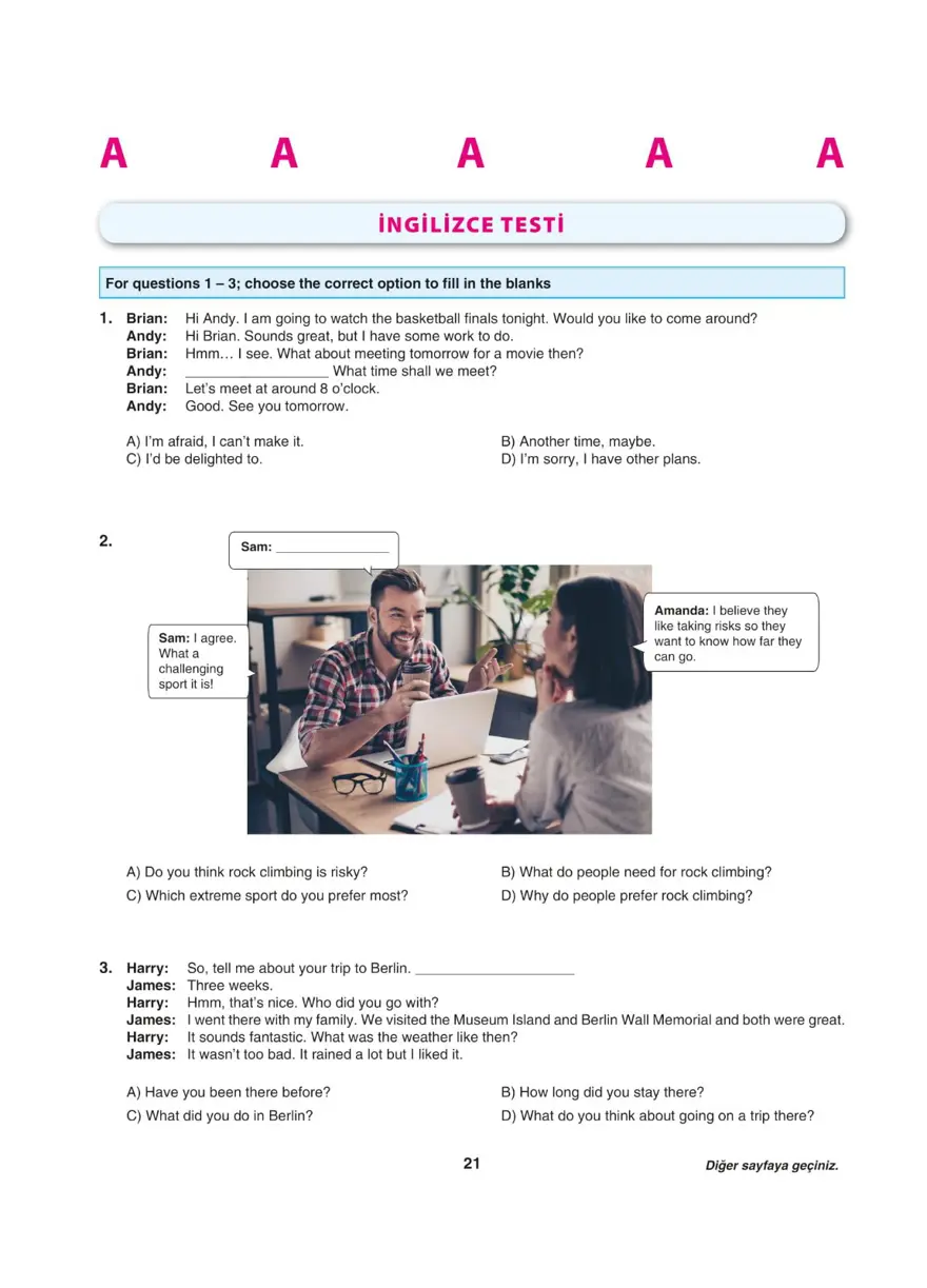 Uğur Okulları LGS deneme sınavı (Sözel bölüm) 20