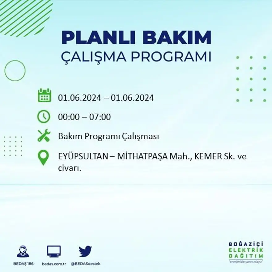 İstanbul'un 18 ilçesinde elektrik kesintisi yaşanacak: Elektrikler ne zaman gelecek? (1 Haziran BEDAŞ kesinti programı) 32 İstanbul'un 18 ilçesinde elektrik kesintisi yaşanacak: Elektrikler ne zaman gelecek? (1 Haziran BEDAŞ kesinti programı) 32