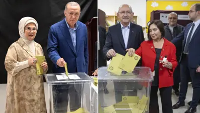 Cumhurbaşkanı adayları ve liderler oylarını kullanıyor