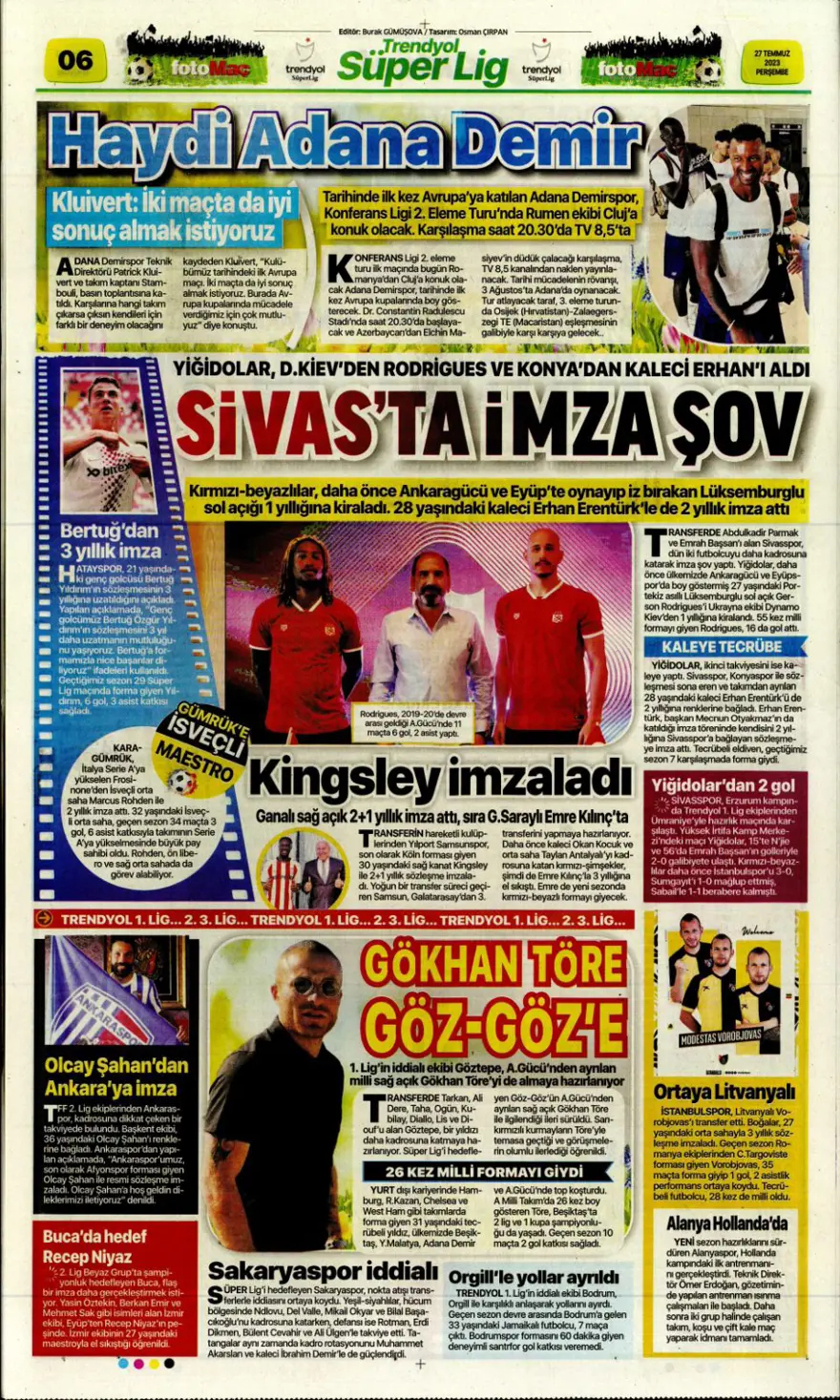 "Hücumda joker Rebic" günün spor manşetleri (27 Temmuz 2023) 16