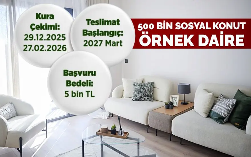 500 bin sosyal konut projesinde örnek daireler: Depreme dayanıklı, tünel kalıplı 