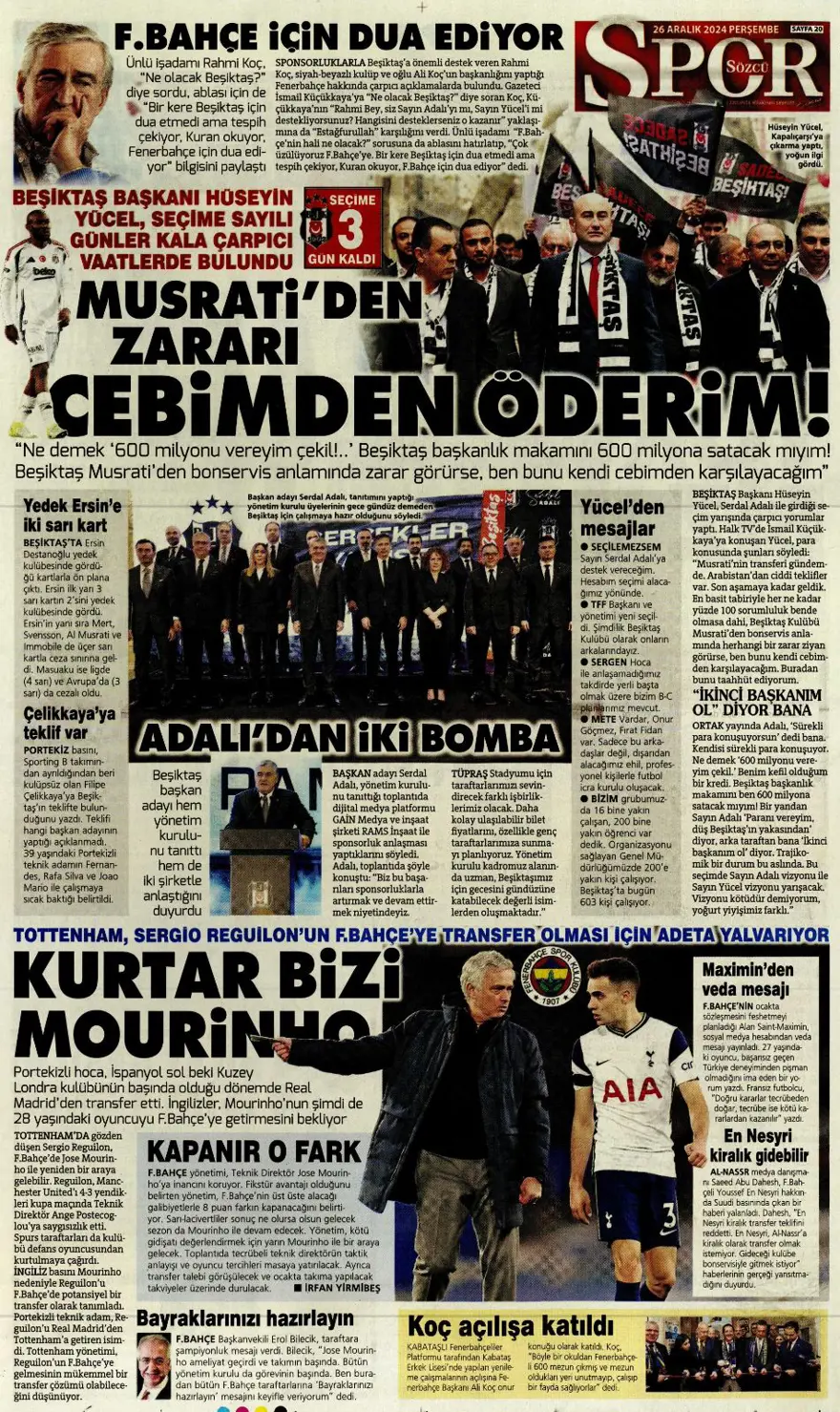 "Aslan'dan dev harekat" (26 Aralık 2024 spor manşetleri) 19