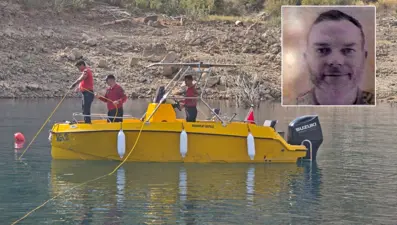Baraj gölünde kaybolan İrlandalı turist drone ve robotla arandı