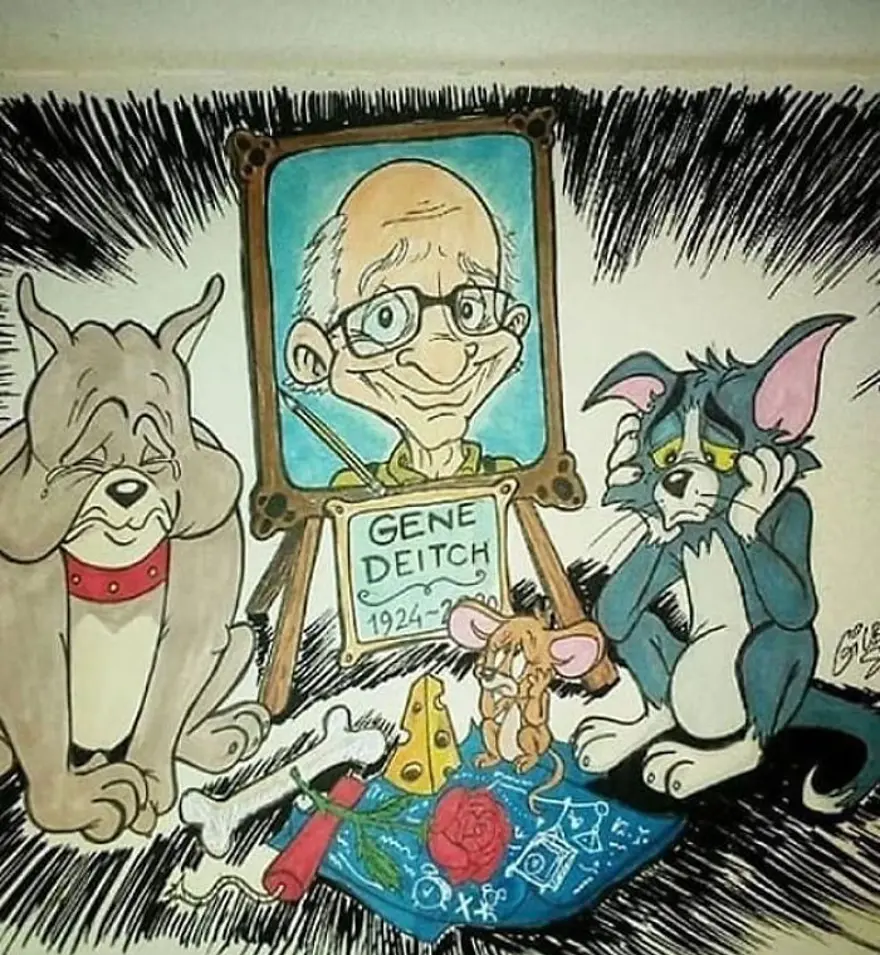 Tom ve Jerry, Temel Reis'in çizeri GeneDeitch'in ölümünün ardından sanatçılardan saygı duruşu nitelikli çizimler 17