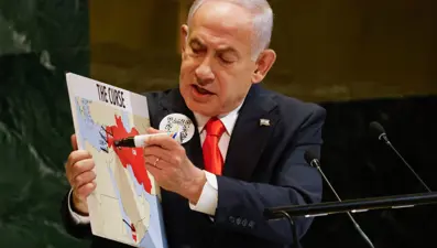 Netanyahu'ya BM'de protesto: Kürsüye çıkar çıkmaz temsilciler salonu terk etti!