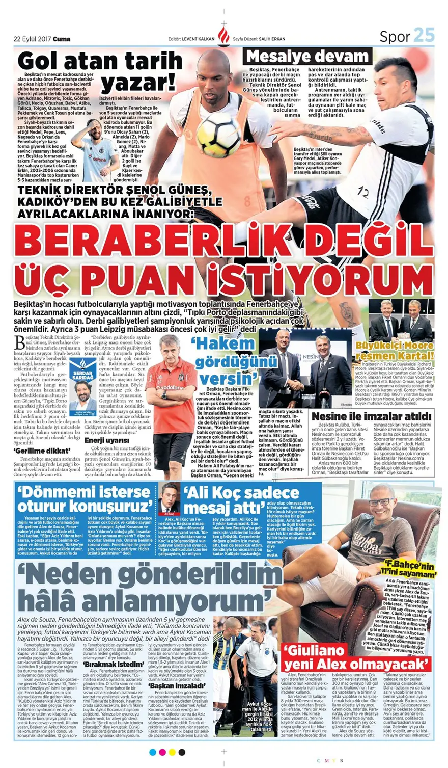 Günün spor gazeteleri (22 Eylül 2017) 15