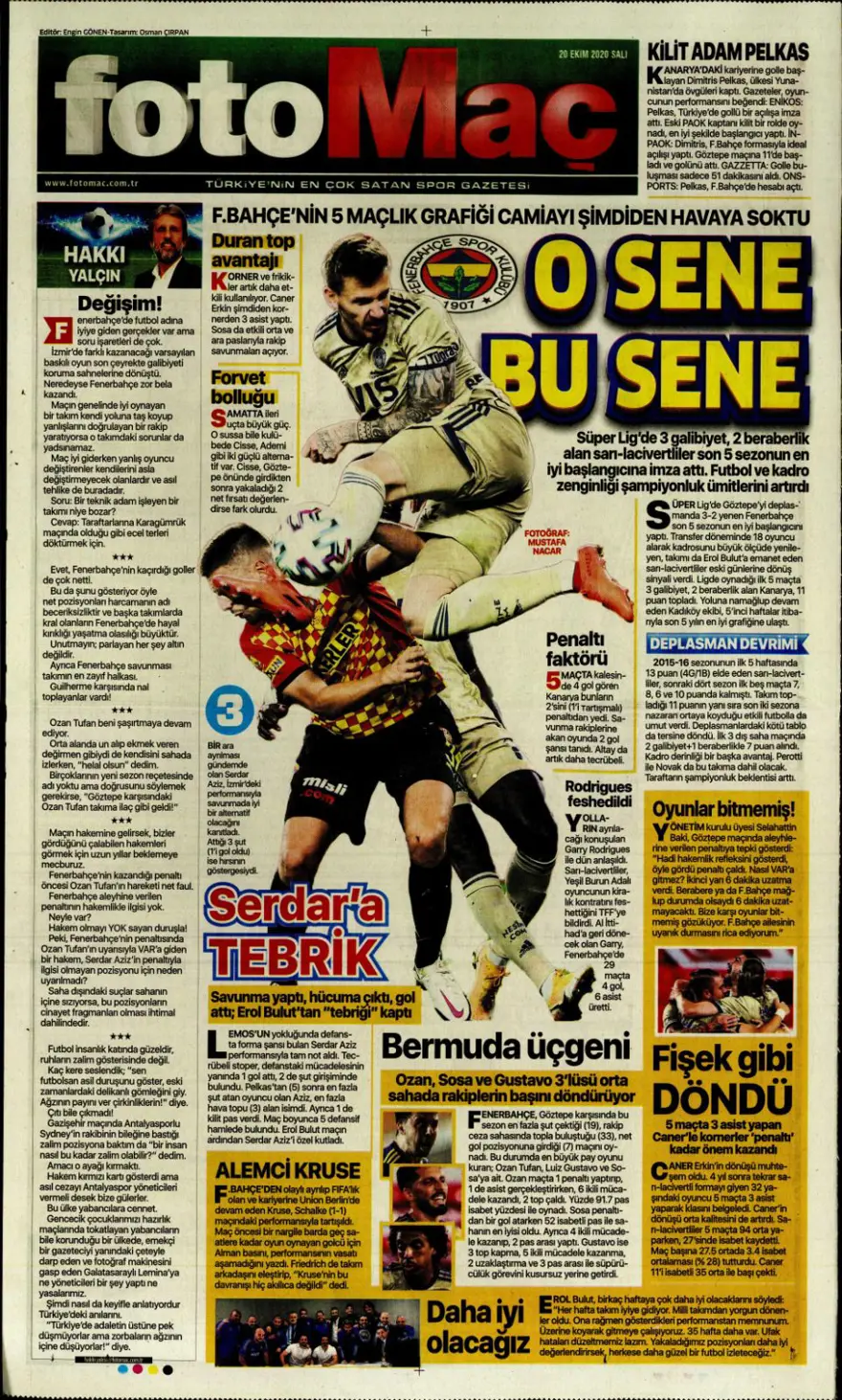 Günün spor manşetleri (20 Ekim 2020) 5