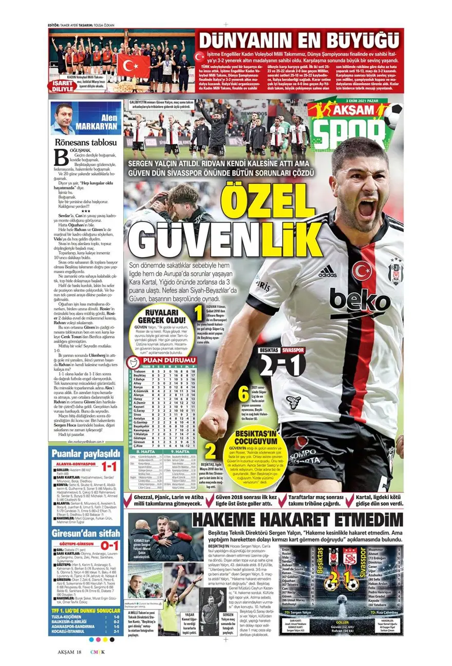 Günün spor manşetleri (03 Ekim 2021) 3