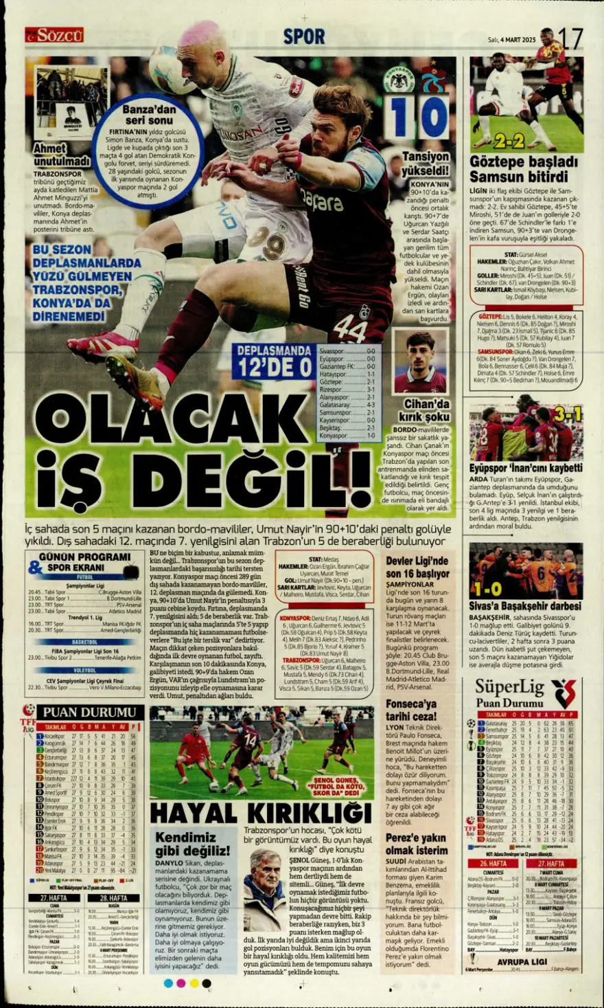 "Hedefte Buruk var" (4 Mart 2025 spor manşetleri) 4