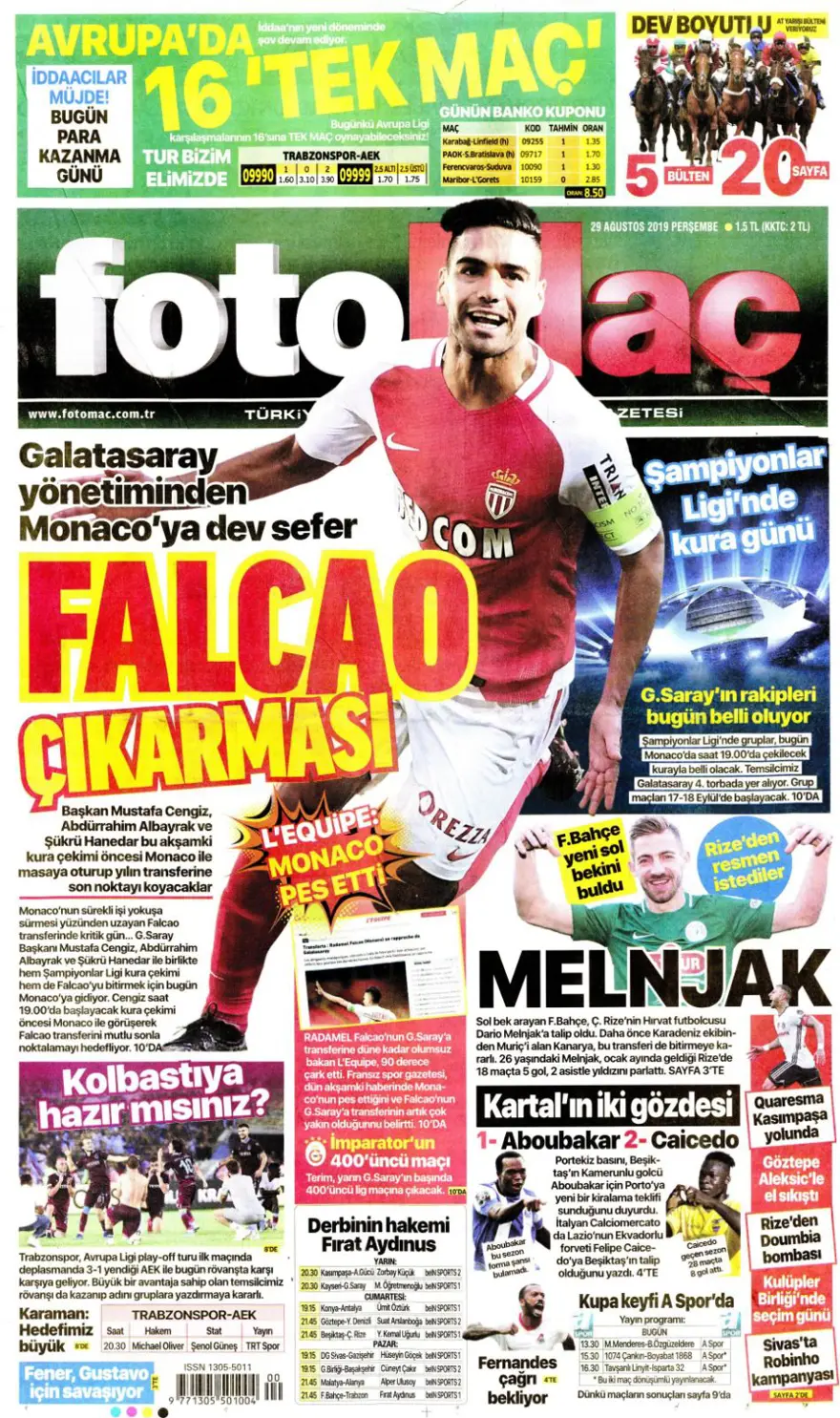 Günün spor manşetleri (29 Ağustos 2019) 3