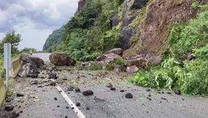 Artvin'de heyelan: Karadeniz Sahil Yolu ulaşıma kapandı