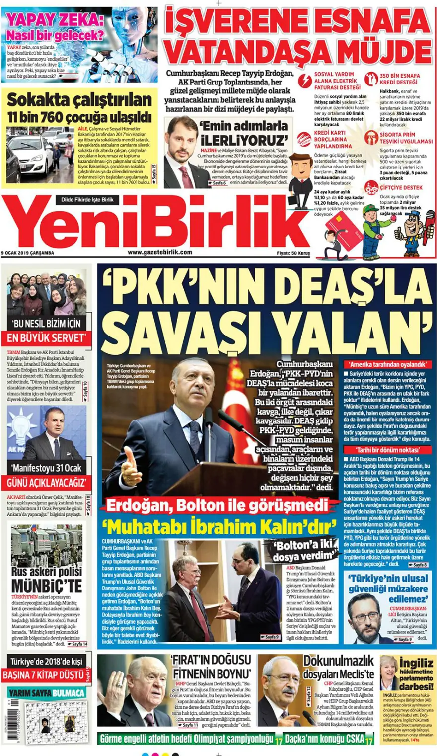 Günün gazete manşetleri - 9 Ocak 2019 4