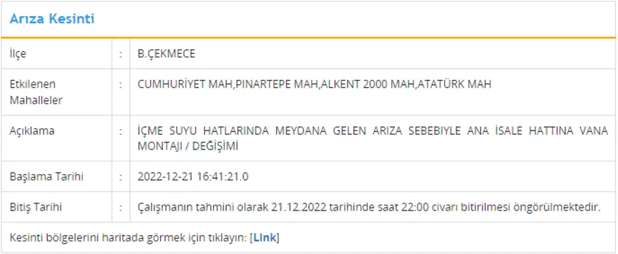 İstanbul'un 5 ilçesinde su kesintisi: 6 saat su kesintisi yaşanacak (21 Aralık İSKİ planlı su kesintisi listesi) 3 İstanbul'un 5 ilçesinde su kesintisi: 6 saat su kesintisi yaşanacak (21 Aralık İSKİ planlı su kesintisi listesi) 3