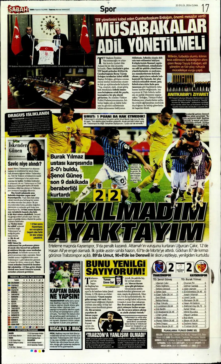 "520 milyon euroluk derbi" (20 Eylül 2024 spor manşetleri) 10