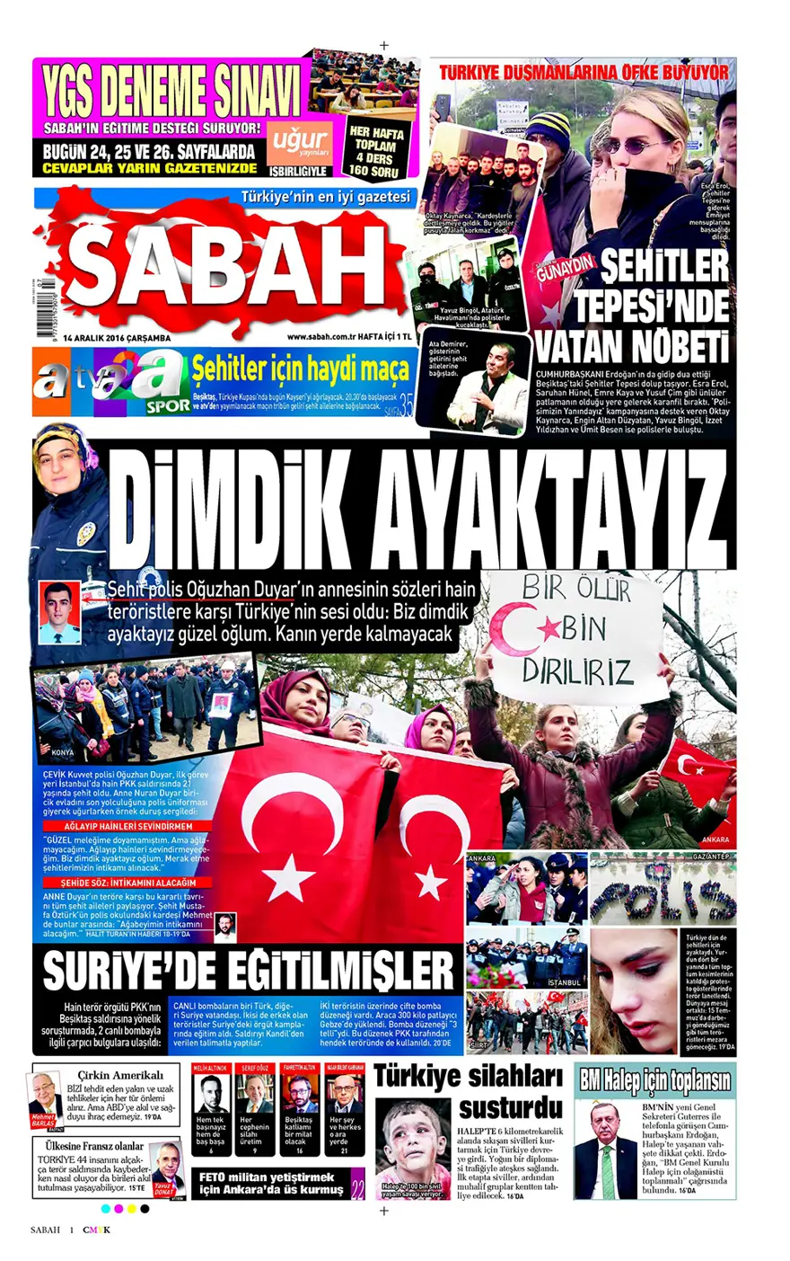 Günün gazete manşetleri - 14 Aralık 2016 7