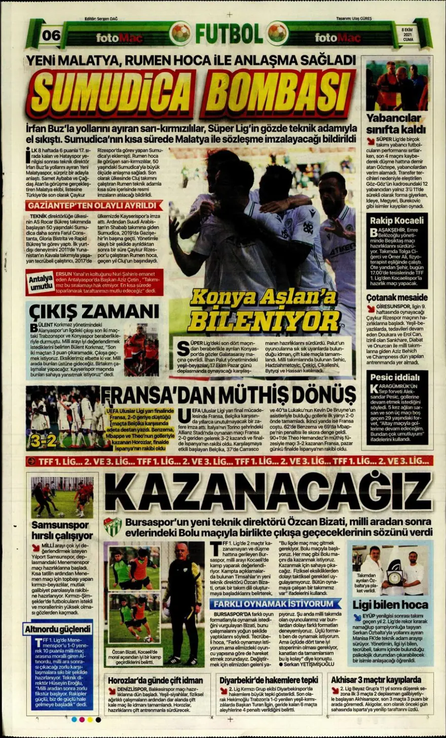 Günün spor manşetleri (8 Ekim 2021) 13