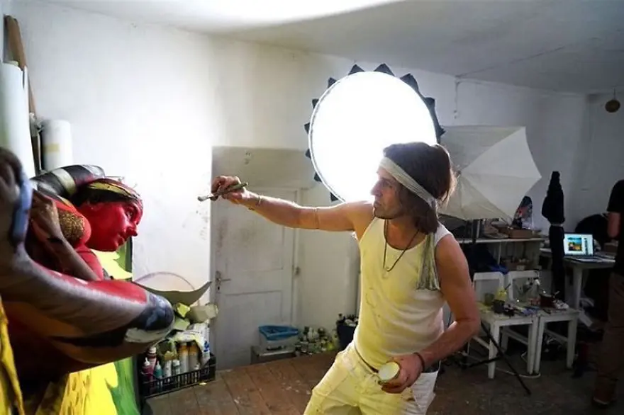 Johannes Stötter’in vücut boyama sanatı: Kelebek aslında birkadın 7