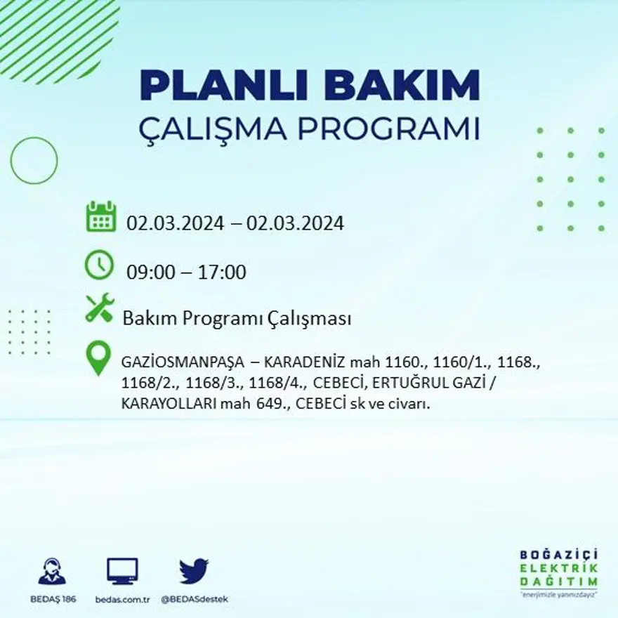 İstanbul'un 12 ilçesinde elektrik kesintisi: Elektrikler ne zaman gelecek? 8 İstanbul'un 12 ilçesinde elektrik kesintisi: Elektrikler ne zaman gelecek? 8