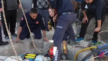 Dinamodaki arızayı gidermek için girdiği kuyuda mahsur kaldı