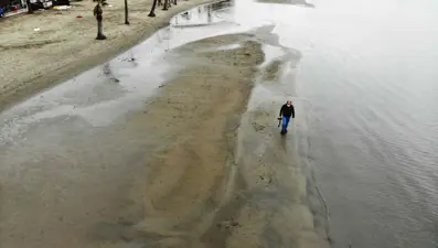 Muğla&#x27;da deniz suyu 40 metre çekildi
