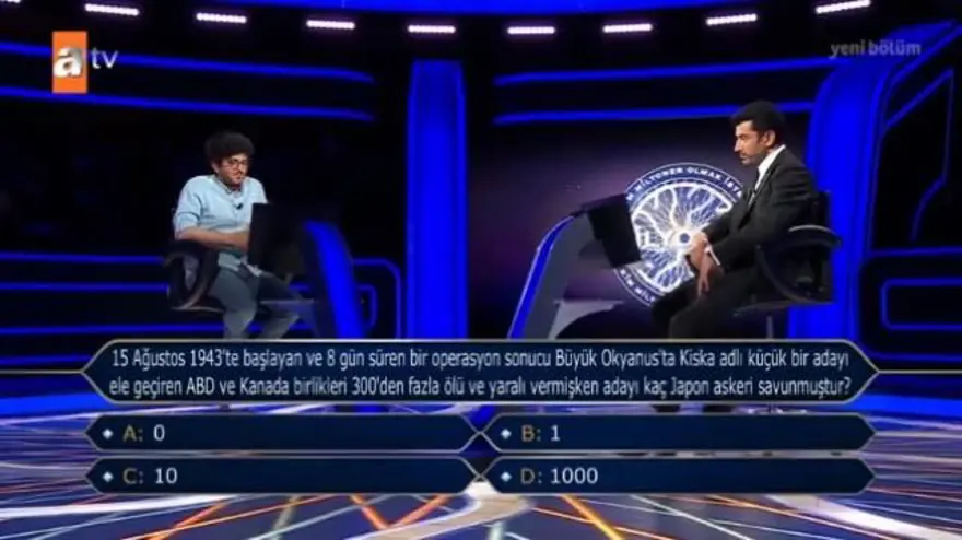 Kim Milyoner Olmak İster'in dikkat çeken sorusu: Kiska Adası 1