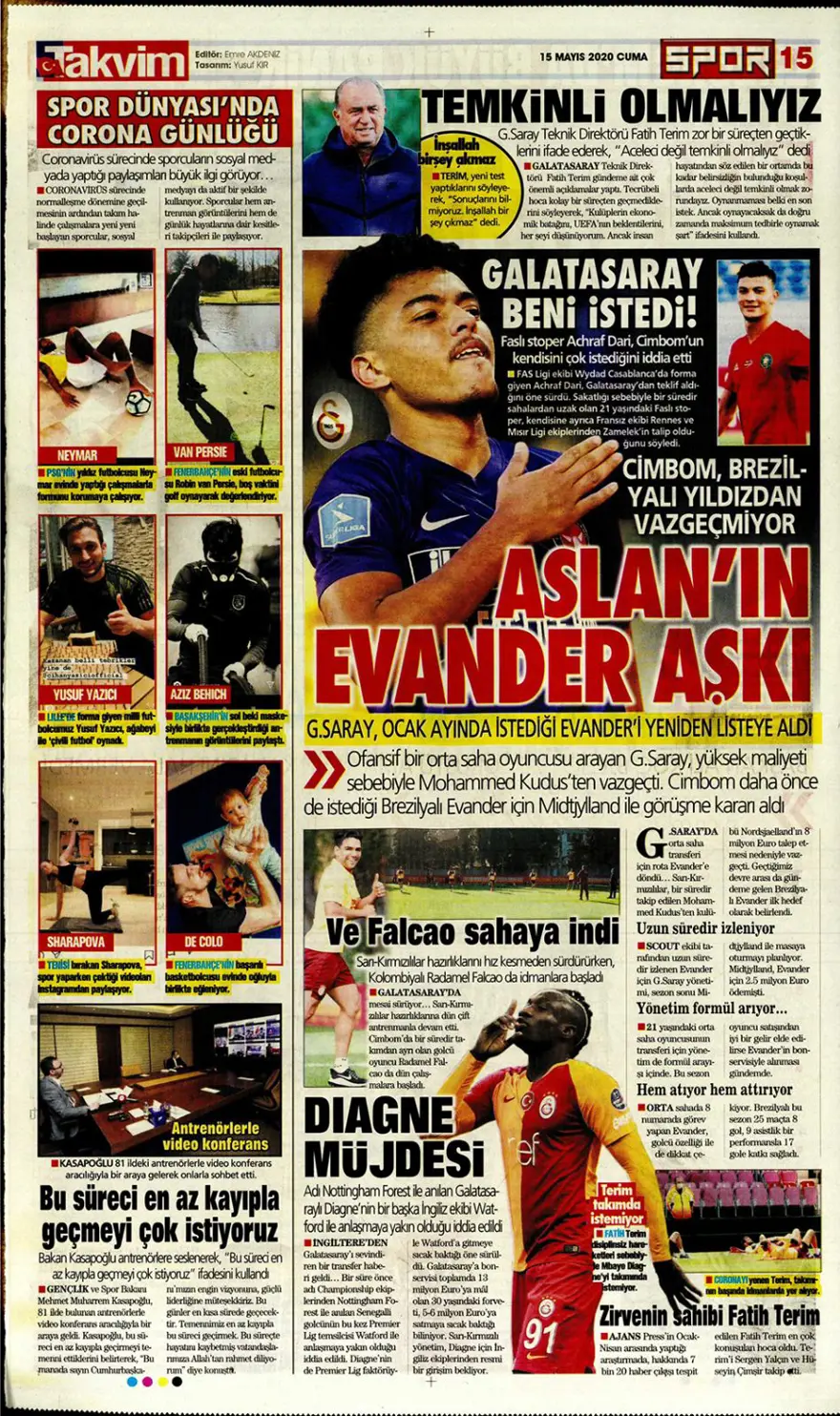 Günün spor manşetleri (15 Mayıs 2020) 4