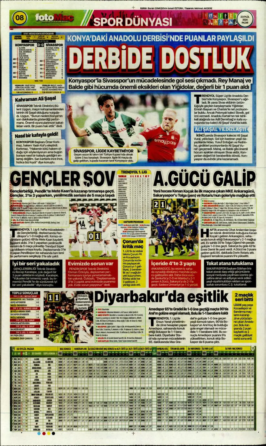 "Kadıköy Aslan'ı Galatasaray" (22 Eylül 2024 spor manşetleri) 17